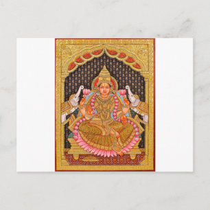 GAJA LAKSHMI INTRIKATE TANJORE MALEREI {SÜDIND POSTKARTE