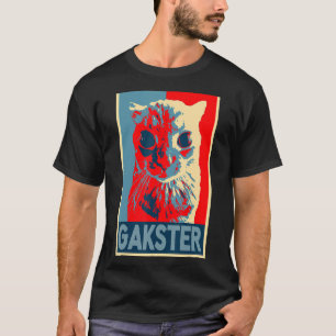 Gakster Meme Niedliche Katzenliebhaber Retro Vinta T-Shirt