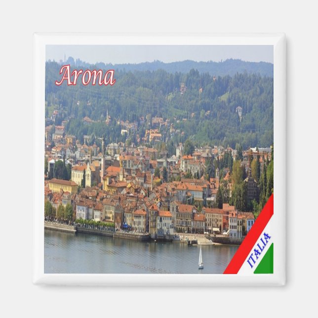 GAL005 ARONA Lago Maggiore, Italien, Kühlschrank Magnet (Vorne)