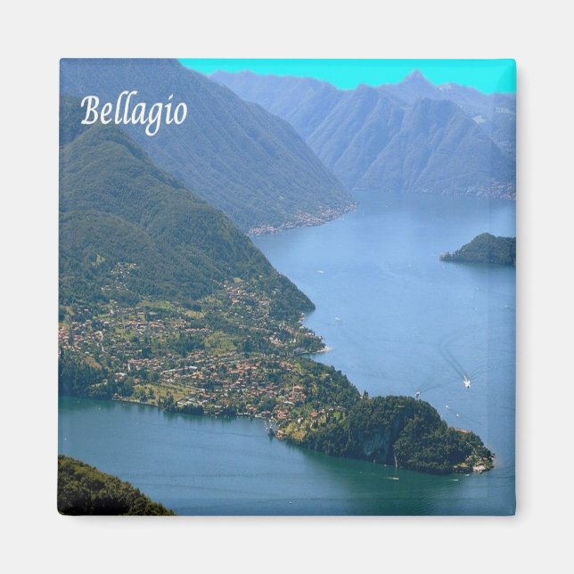 GAL014 BELLAGIO, Comer See, Italien, Kühlschrank Magnet (Vorne)