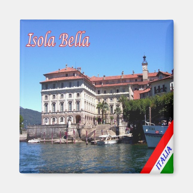 GAL051 ISOLA BELLA, Lago Maggiore Italien, Kühlsch Magnet (Vorne)