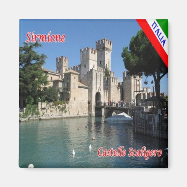 GAL112 SIRMIONE Gardasee, Castle Scaligero, Magnet (Vorne)