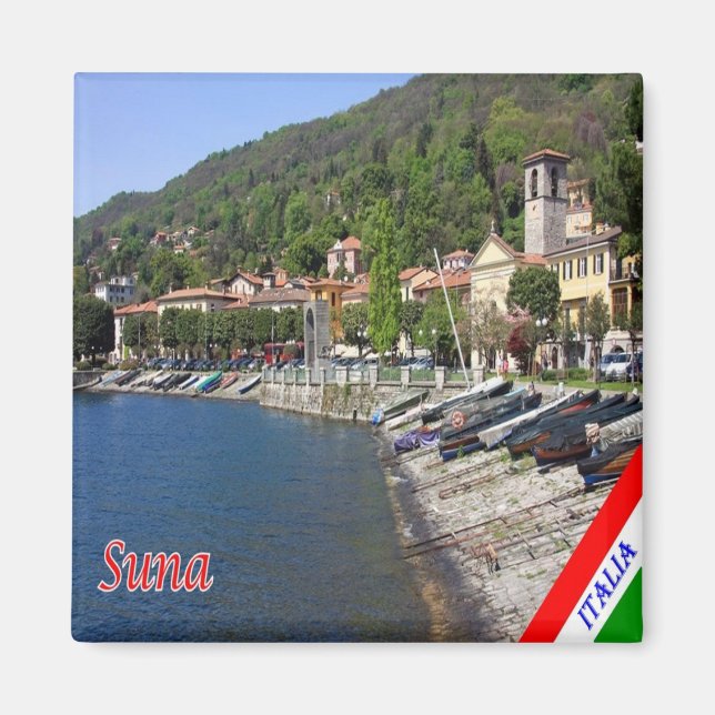 GAL116 SUNA, Lago Maggiore, Italien, Kühlschrank Magnet (Vorne)