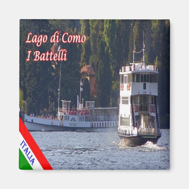 GAL118 LAKE COMO, Boote, Italien, Kühlschrank Magnet (Vorne)