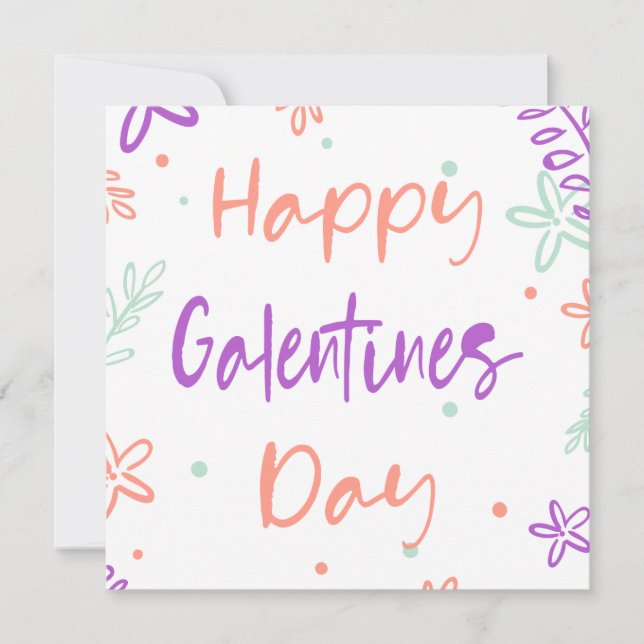 Gal Pals Happy Galentines Day Valentines Blume Karte (Vorderseite)