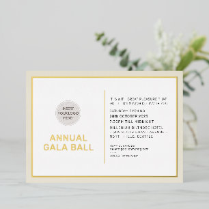 GALA BALL Logo modern minimal elfenbein gold Folieneinladung