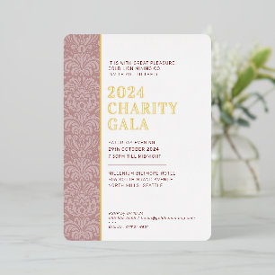 GALA BALL Moderner, eleganter Veranstaltungsmaroon Folieneinladung