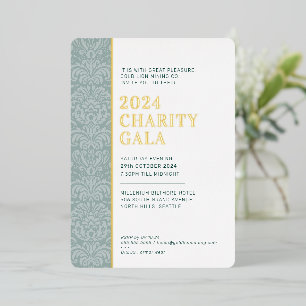 GALA BALL Modernes, elegantes Ereignis Dunkelgrün  Folieneinladung