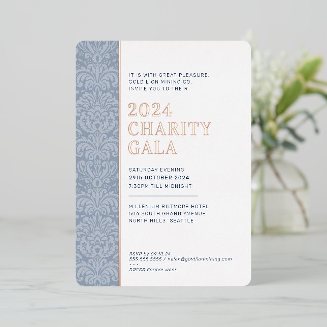 GALA BALL Modernes, elegantes Veranstaltungsschiff Folieneinladung (Stehend vorne)