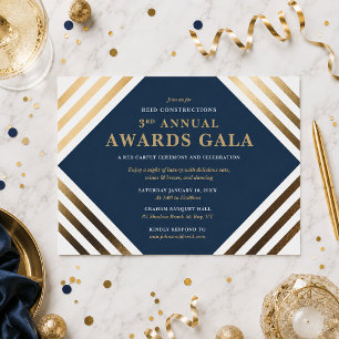 Gala der Business Awards Elegant Gold & Navy Einladung