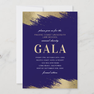 Gala-Einladung Blau Gold Formelles Ereignis Einladung