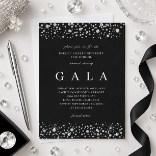 Gala-Einladung Diamantenglanz Black Tie Einladung