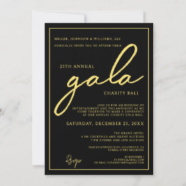 Gala Event Charity Fundraiser Elegant Black Gold Einladung