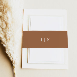 GALA Minimalistisch Bohemisch Terracotta Monogram Einladungsbanderole