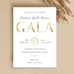 Gala-Nacht White & Gold Logo Business-Fundraiser Einladung