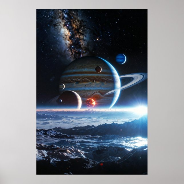 Galactic Alignment Over the Frozen Frontier Poster (Vorne)