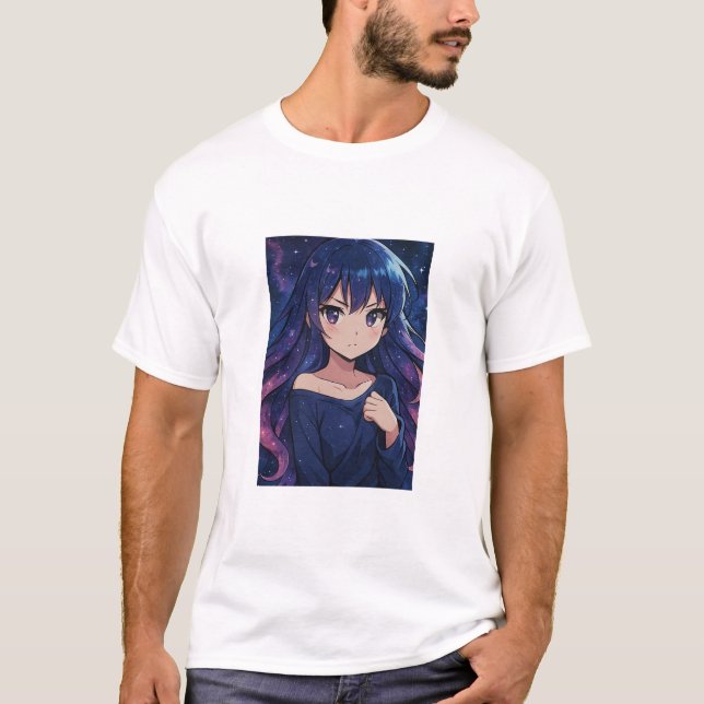 Galactic Anime Dream - Design kosmischer T - Shirt (Vorderseite)