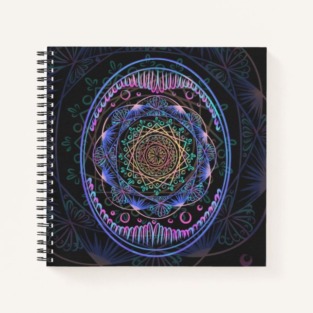 Galactic Bloom Mandala Notizbuch (Vorderseite)