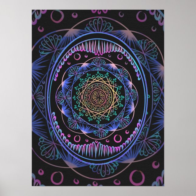 Galactic Bloom Mandala Poster (Vorne)