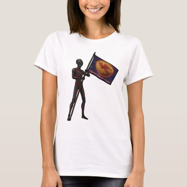 Galactic Flagbearer | Cosmic Warrior Design T-Shirt (Vorderseite)