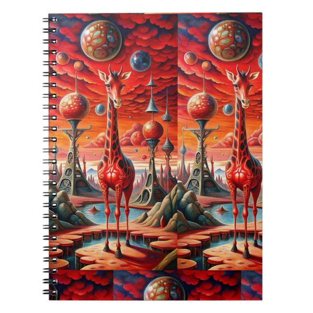 "Galactic Giraffe Dreams Notebook" Notizblock (Vorderseite)