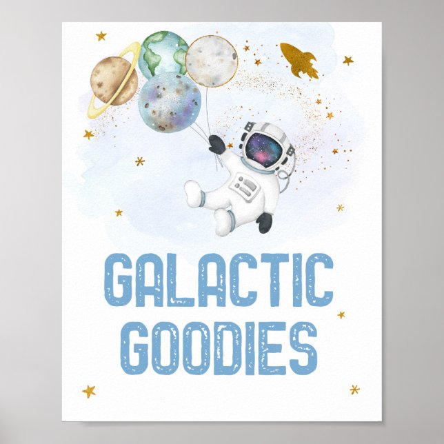 Galactic Goodies Astronaut Weltraum Geburtstag Poster (Vorne)