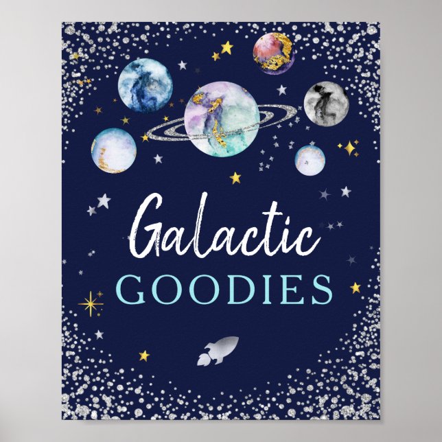Galactic Goodies Space Galaxy Birthday Poster (Vorne)