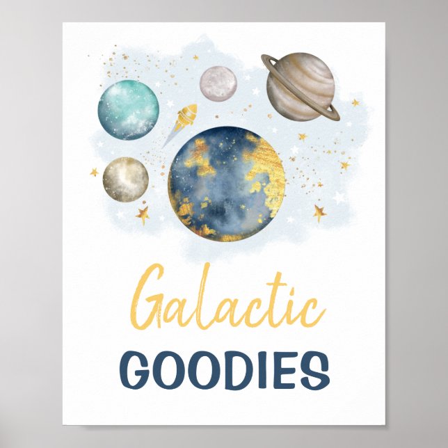 Galactic Goodies Weltraumgalaxie Junge Geburtstag Poster (Vorne)