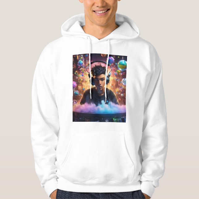 "Galactic Grooves: Intergalactic DJ Journey" Hoodie (Vorderseite)