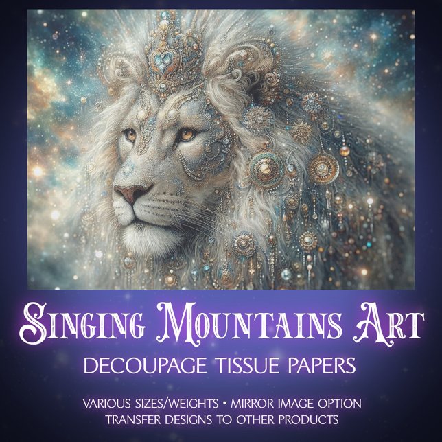 Galactic Lion Portrait Decoupage Seidenpapier (Von Creator hochgeladen)