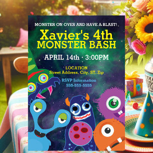 Galactic Monster Mash Geburtstag Einladung