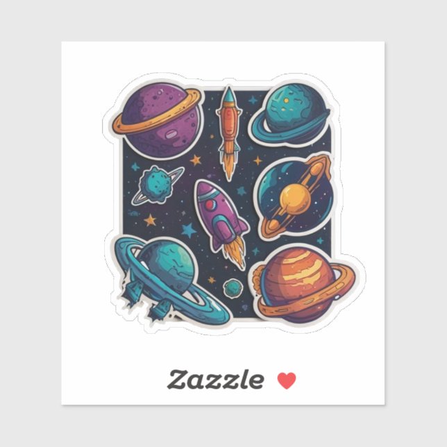 Galactic Planet Collection: Space Sticker Set (Blatt)