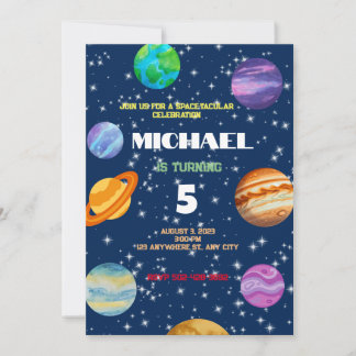 Galactic Planets Geburtstagsparty Einladung