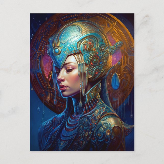Galactic Queen Science Fiction Fantasy Postkarte (Vorderseite)