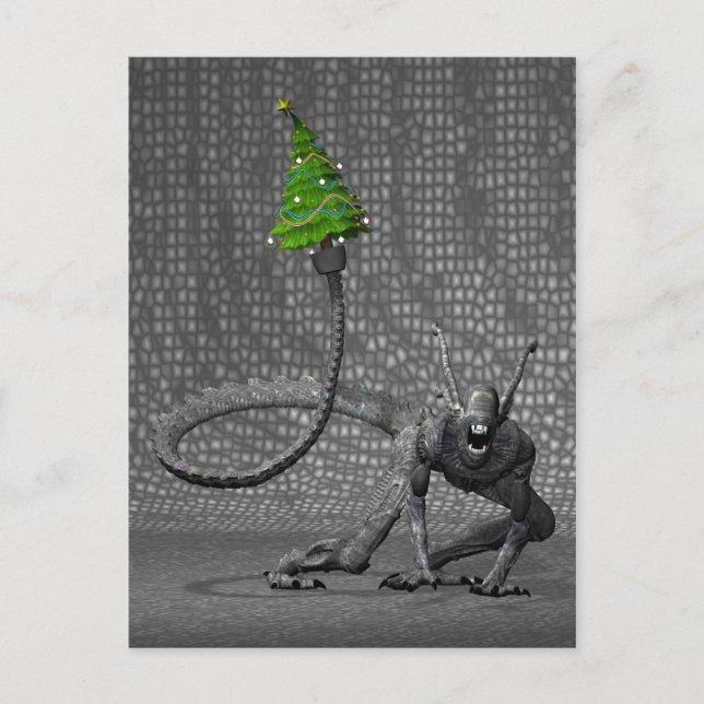 Galactic Santa Claus Feiertagspostkarte (Vorderseite)