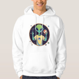 Galactic Selfie Explorer - Minimalistische Alien Hoodie