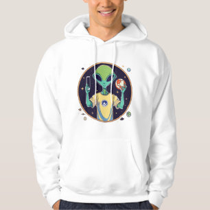 Galactic Selfie Explorer - Minimalistische Alien Hoodie
