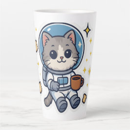 "Galactic Sips - Space Cat Tea Break" Milchtasse