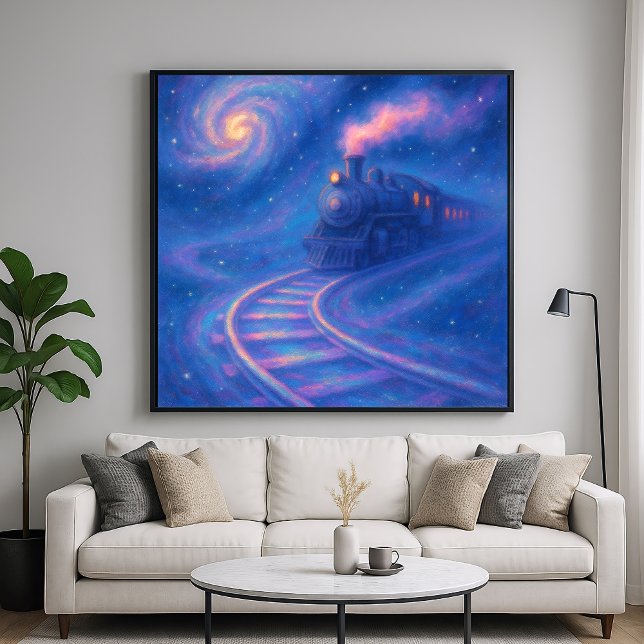 Galactic Train Track - Pastel Style Fantasy Art Poster (Von Creator hochgeladen)