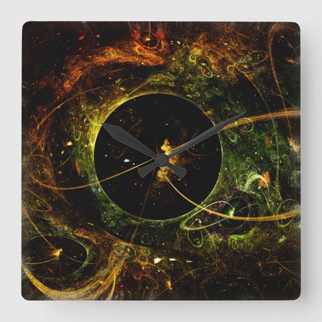 Galactica Raumfahrt-Science Fiction Quadratische Wanduhr (Vorderseite)