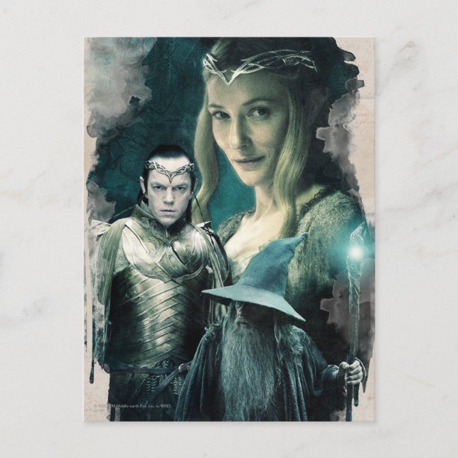 Galadriel, ELROND™ und Gandalf Graphic Postkarte (Vorderseite)