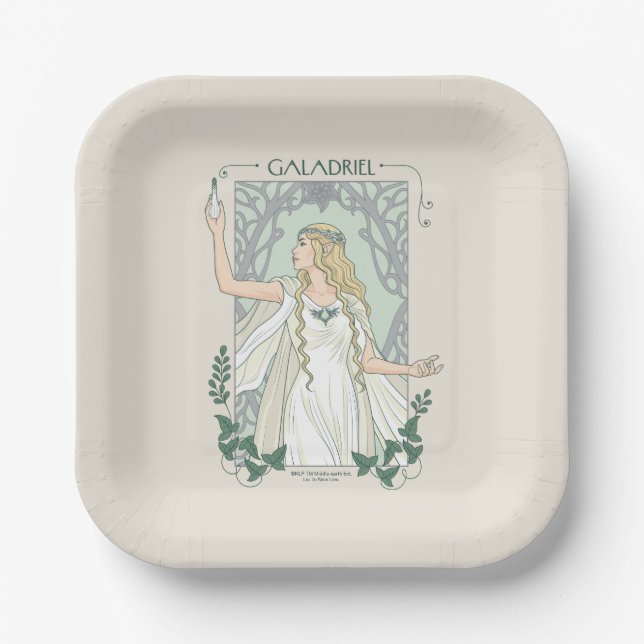 Galadriel Licht von Valinor Grafik Pappteller (Vorderseite)
