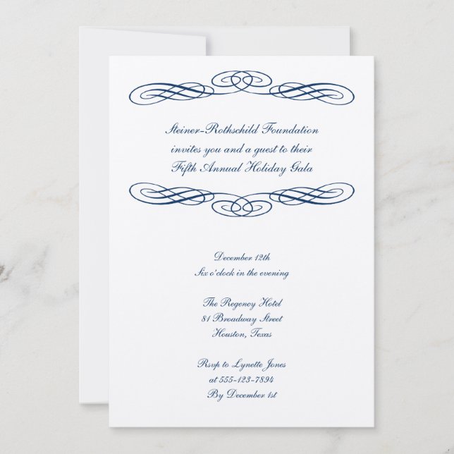 Galaereignis des Skriptes des blauen Bandes Einladung (Vorderseite)