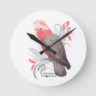 Galah Cockatoo Runde Wanduhr