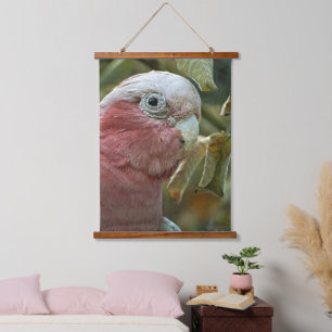 Galah-Kakadu Rosa Australischer Vogelporträt Wandteppich Mit Holzrahmen
