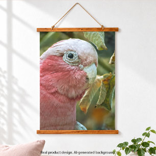 Galah-Kakadu Rosa Australischer Vogelporträt Wandteppich Mit Holzrahmen