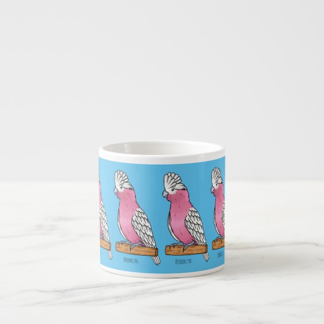 Galah Vogel Cartoon Illustration Espressotasse (Vorderseite)