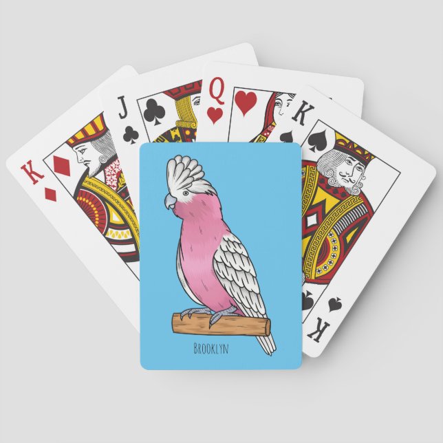 Galah Vogel Cartoon Illustration Spielkarten (Rückseite)