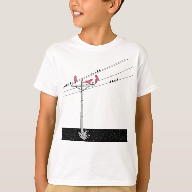 Galahs on power pole T-Shirt (Vorderseite)