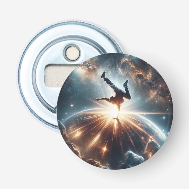 Galaktische Breakdance Explosion im tiefen Raum Flaschenöffner (Vorderseite)